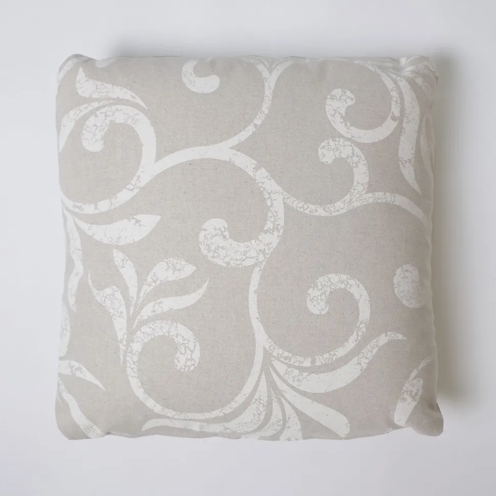 Funda de cojín 43x43 loneta estampada c/lino