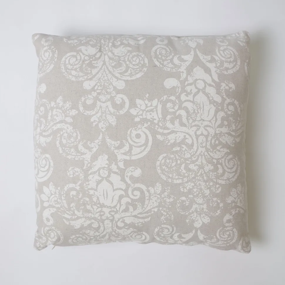 Funda de cojín 43x43 loneta estampada c/lino