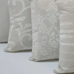 Funda de cojín 43x43 loneta estampada c/lino