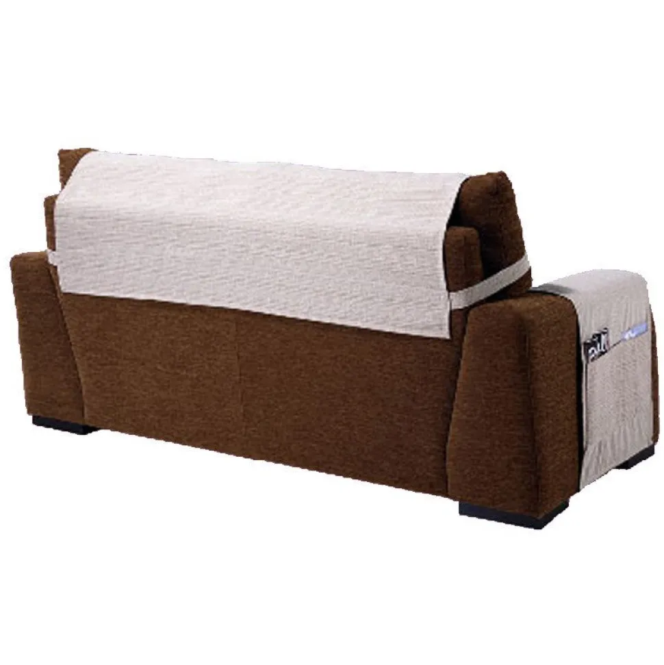 Funda de sofá chaise longue paula marrón