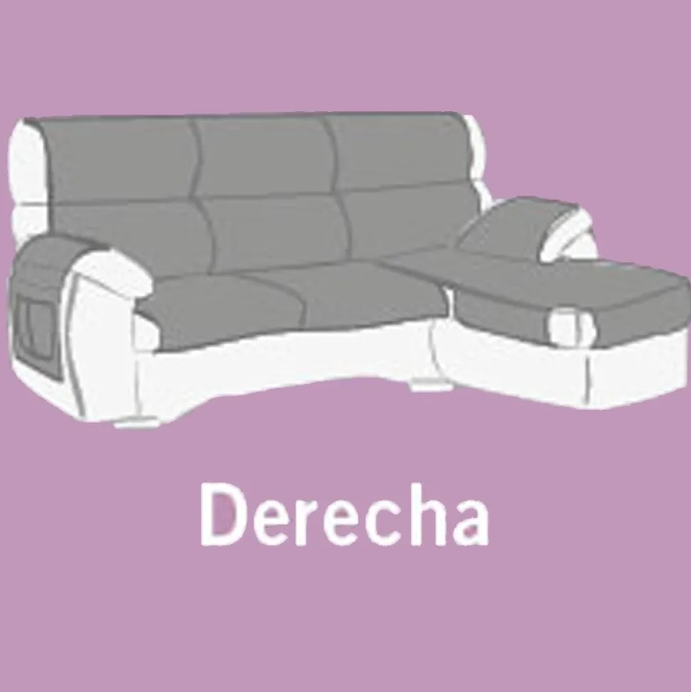 Funda de sofá chaise longue paula marrón