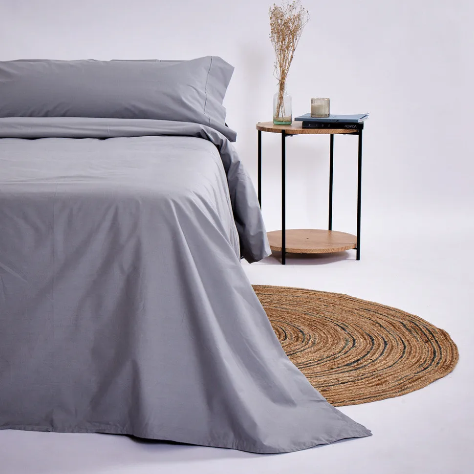 Funda nórdica algodón percal 200 hilos gris