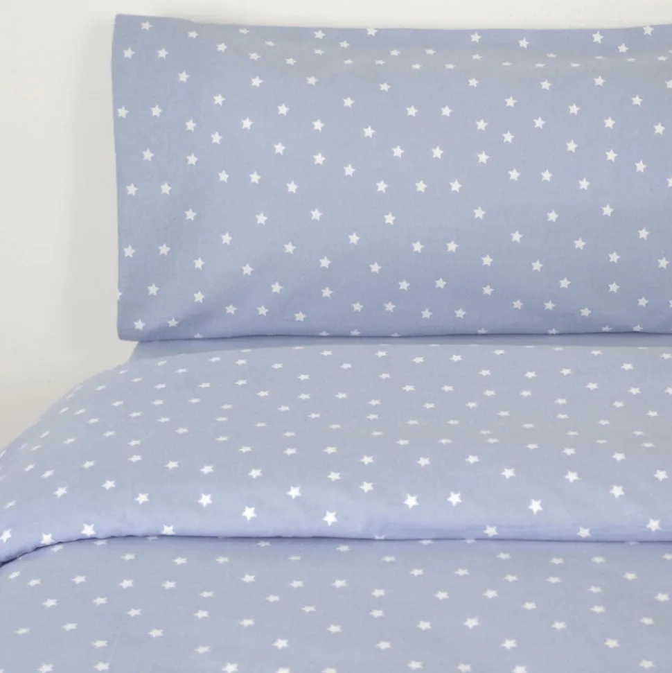 Funda nórdica franela stars azul