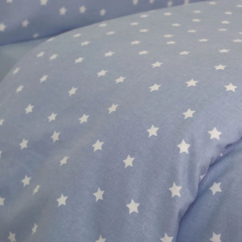 Funda nórdica franela stars azul