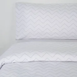 Funda nórdica franela zig zag gris