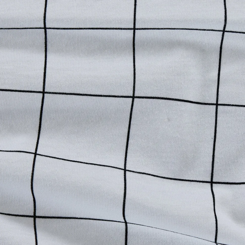 Funda nórdica punto algodón cuadros blanco