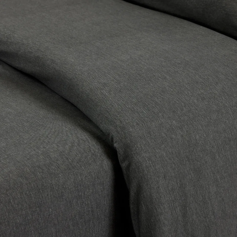 Funda nórdica punto algodón gris melange dark
