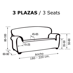 Funda sofa 3 plazas rustica pocket