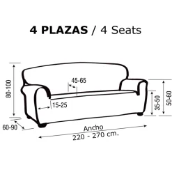 Funda sofa 4 plazas rustica pocket