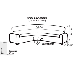 Funda sofa rinconera glamour