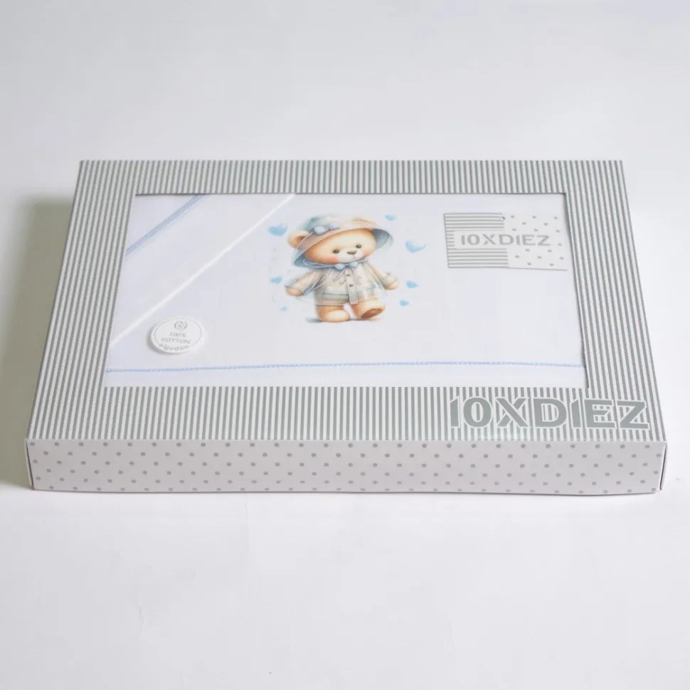 Juego de sábanas cuna 449 blanco/azul