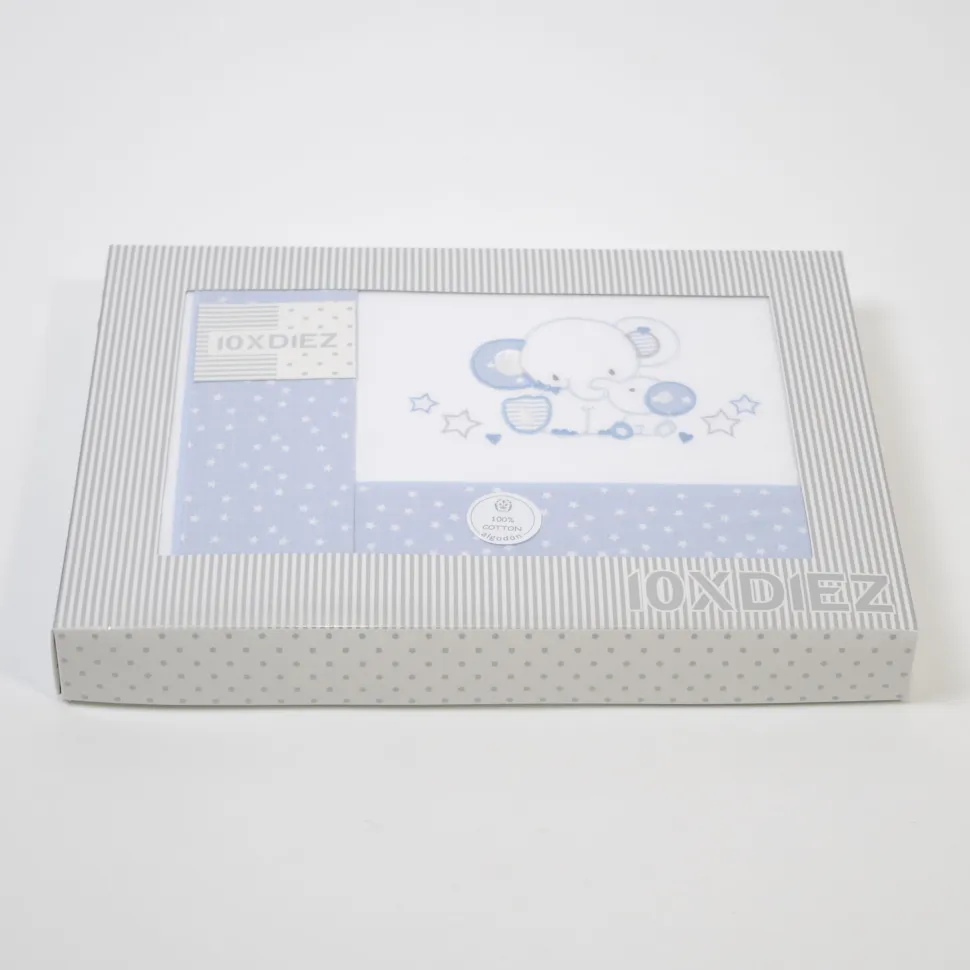 Juego de sábanas cuna 084 blanco/azul