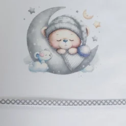 Juego de sábanas cuna 450 blanco/gris