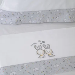 Juego de sábanas cuna 291 blanco/gris