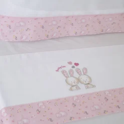 Juego de sábanas cuna 291 blanco/rosa