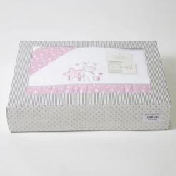 Juego de sábanas cuna coralina jirafa 378 bco/rosa
