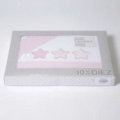 Juego de sábanas cuna estrellas 476 bco/rosa