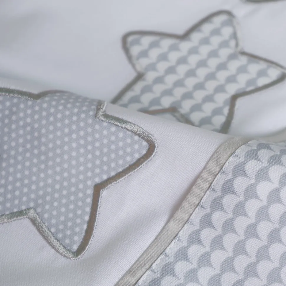 Juego de sábanas cuna estrellas 476 bco/gris