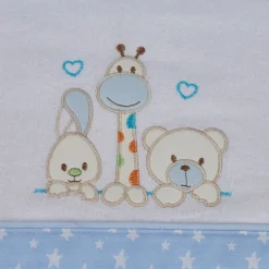 Juego de sábanas cuna franela 068 blanco/azul