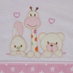 Juego de sábanas cuna franela 068 blanco/rosa