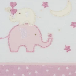 Juego de sábanas cuna franela 031 blanco/rosa