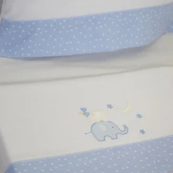 Juego de sábanas cuna franela 031 blanco/azul