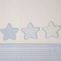 Juego de sábanas cuna franela estrellas 476 blanco/azul