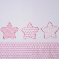 Juego de sábanas cuna franela estrellas 476 blanco/rosa