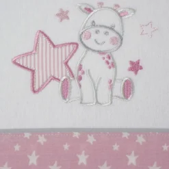 Juego de sábanas cuna franela jirafa 378 blanco/rosa