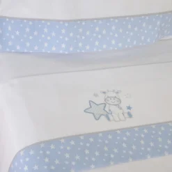Juego de sábanas cuna franela jirafa 378 blanco/azul