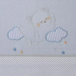 Juego de sábanas cuna franela oso luna 386 blanco/azul