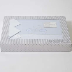 Juego de sábanas cuna franela oso luna 386 blanco/azul
