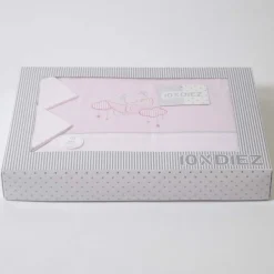 Juego de sábanas cuna franela oso luna 386 rosa