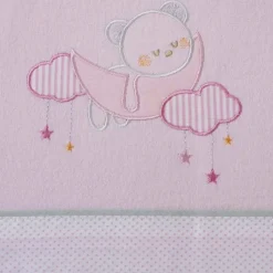 Juego de sábanas cuna franela oso luna 386 rosa