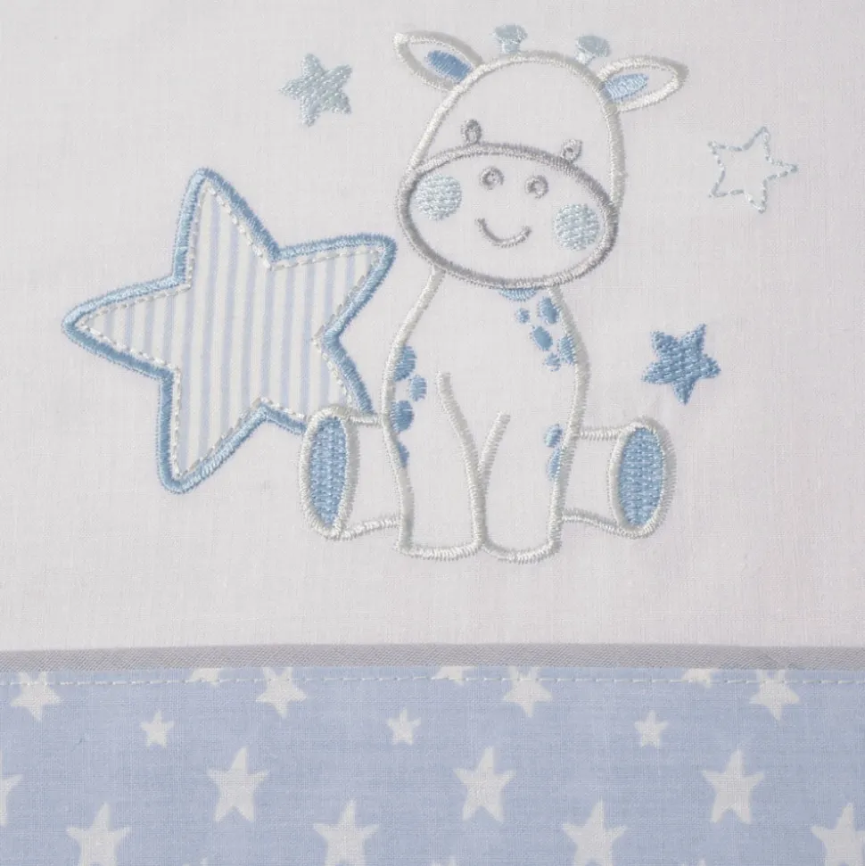 Juego de sábanas cuna jirafa 378 blanco/azul