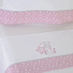 Juego de sábanas cuna jirafa 378 blanco/rosa
