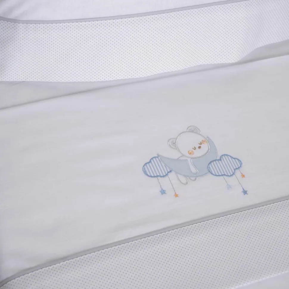 Juego de sábanas cuna oso luna 386 bco/azul