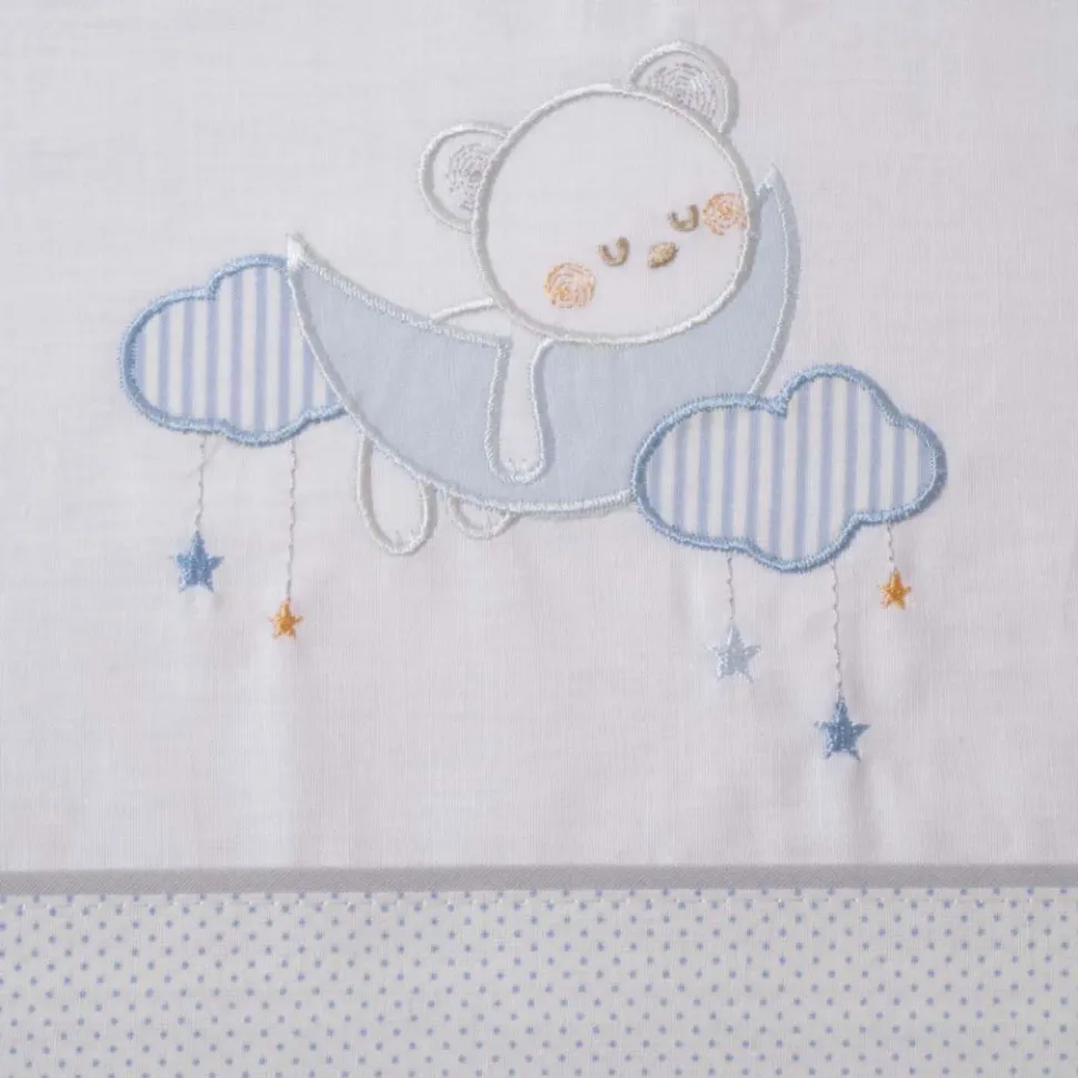 Juego de sábanas cuna oso luna 386 bco/azul