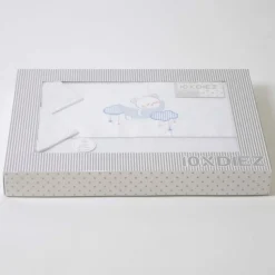 Juego de sábanas cuna oso luna 386 bco/azul