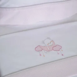 Juego de sábanas cuna oso luna 386 bco/rosa