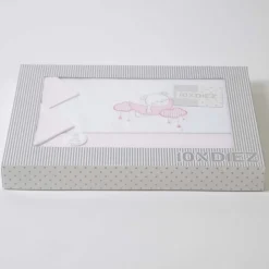 Juego de sábanas cuna oso luna 386 bco/rosa