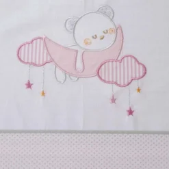 Juego de sábanas cuna oso luna 386 bco/rosa