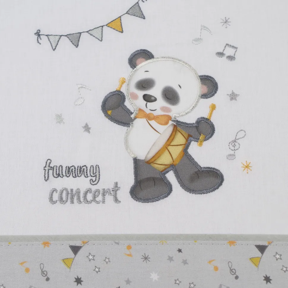 Juego de sábanas cuna panda 293 blanco/gris