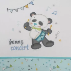 Juego de sábanas cuna panda 293 blanco/turquesa
