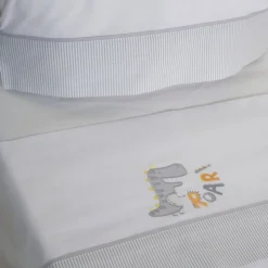 Juego de sábanas cuna roar 327 blanco/gris