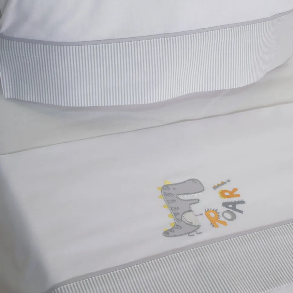 Juego de sábanas cuna roar 327 blanco/gris