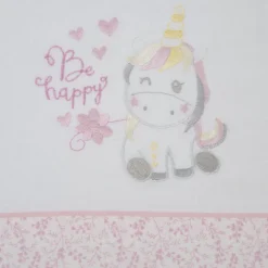 Juego de sábanas cuna unicornio 124 blanco/rosa