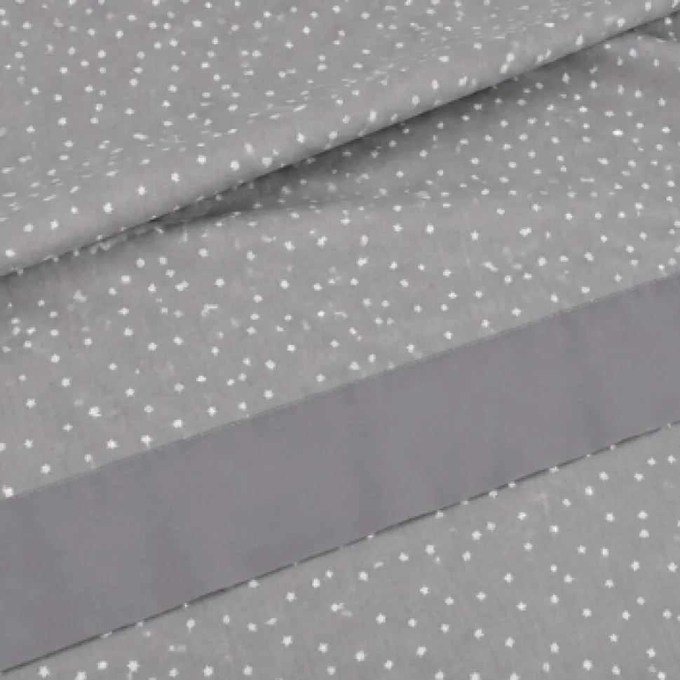 Juego de sábanas estrellas gris