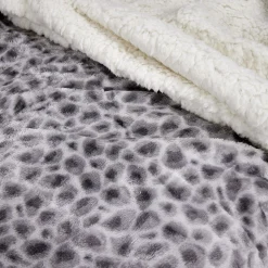 Manta sherpa animal print gris