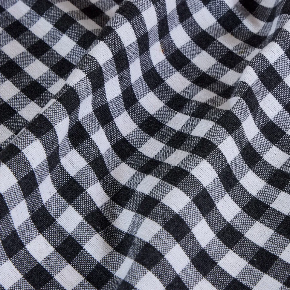 Mantel cotton cuadro vichy carbón